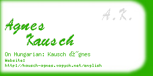 agnes kausch business card